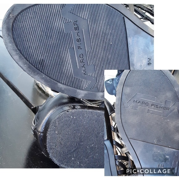 Marc Fisher Black Studded Gladiator Sandals 6 M - Picture 7 of 8